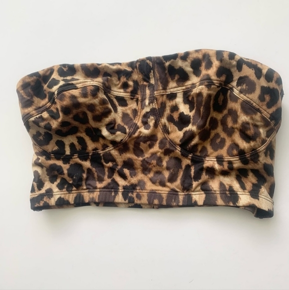 Leopard print Strapless Bralette/Crop top Size M - Picture 5 of 5